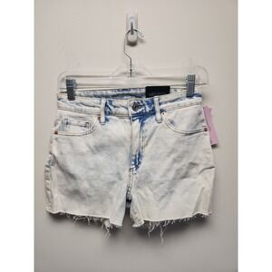 WILD FABLE JEAN SHORT SHORTS SIZE 0 LIGHT BLUE DISTRESSED LACE TRIM CUT OFF NEW